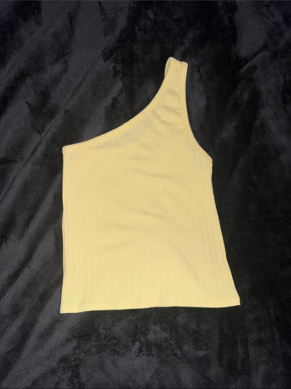 American Eagle Outfitters One-Shoulder Ribbed Tank - Light Yellow